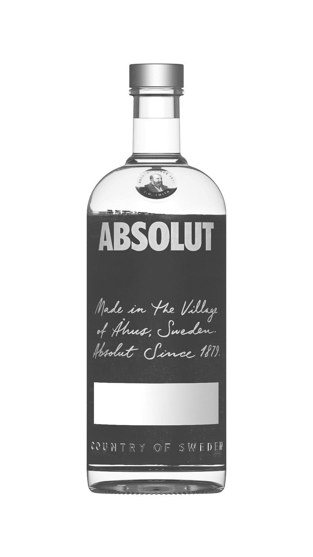 Trademark Logo ABSOLUT SINCE 1879 L.O. SMITH ABSOLUT MADE IN THE VILLAGE OF ÅHUS, SWEDEN. ABSOLUT SINCE 1879. COUNTRY OF SWEDEN