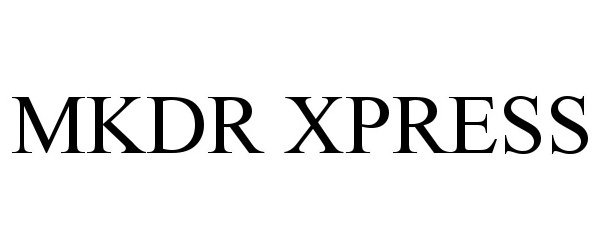 Trademark Logo MKDR XPRESS