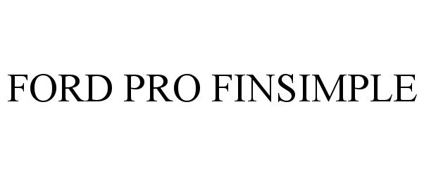 Trademark Logo FORD PRO FINSIMPLE
