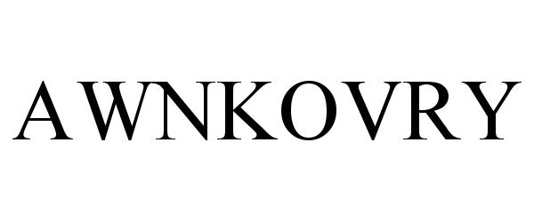 Trademark Logo AWNKOVRY