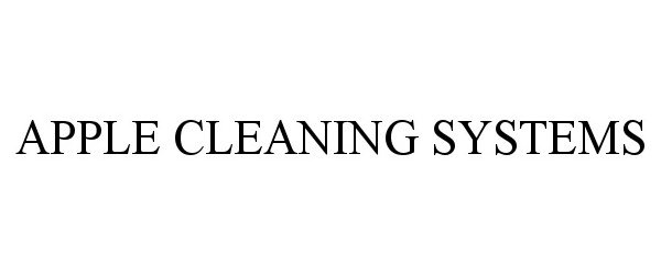  APPLE CLEANING SYSTEMS