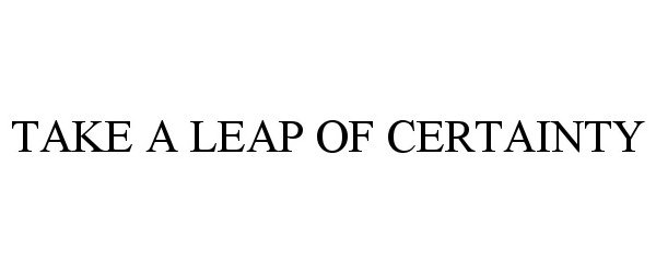  TAKE A LEAP OF CERTAINTY
