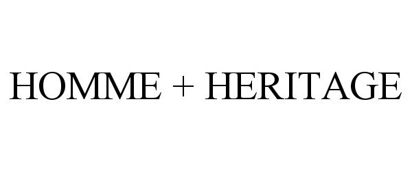 Trademark Logo HOMME + HERITAGE
