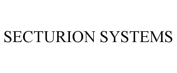 Trademark Logo SECTURION SYSTEMS