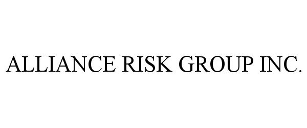 Trademark Logo ALLIANCE RISK GROUP INC.