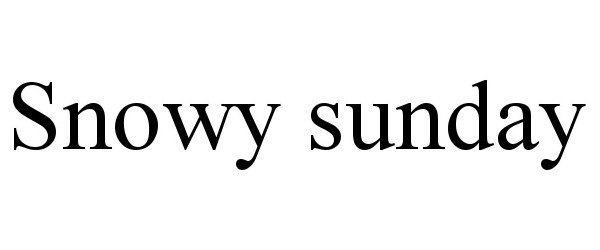 Trademark Logo SNOWY SUNDAY