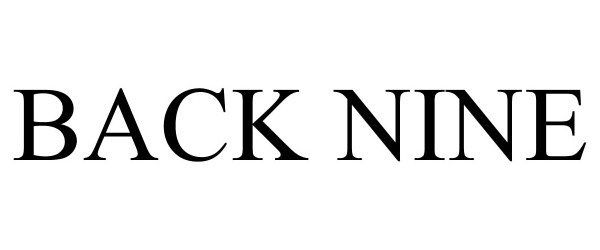 Trademark Logo BACK NINE