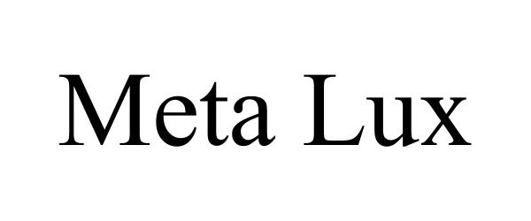 Trademark Logo META LUX