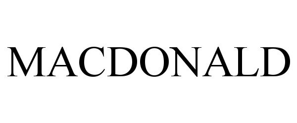Trademark Logo MACDONALD