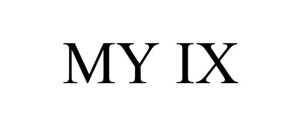 Trademark Logo MY IX