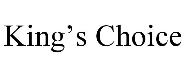 Trademark Logo KING'S CHOICE