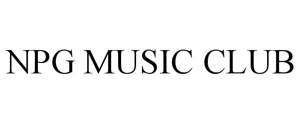 Trademark Logo NPG MUSIC CLUB