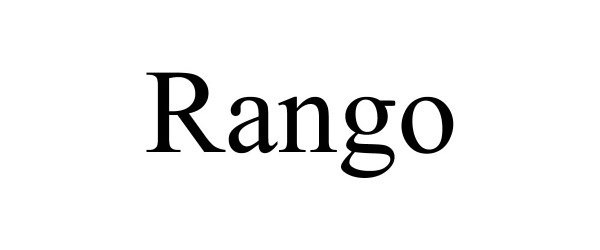 Trademark Logo RANGO