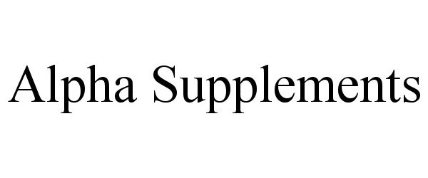 Trademark Logo ALPHA SUPPLEMENTS