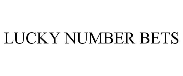 Trademark Logo LUCKY NUMBER BETS