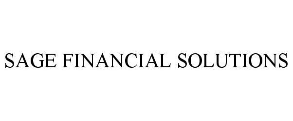  SAGE FINANCIAL SOLUTIONS