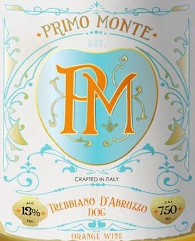  PRIMO MONTE, PM CRAFTED IN ITALY, ALC 13% VOL, TREBBIANO D'ABRUZZO, DOC, 750 ORANGE WINE
