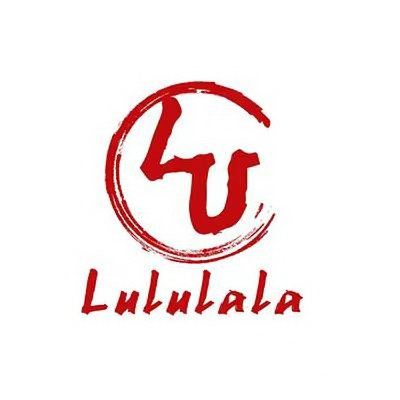  THE WORD LULULALA IN RED AND A 3/4 CIRCLE WITH LETTERS LU IN IT
