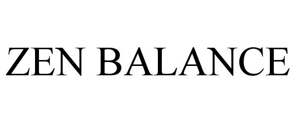 Trademark Logo ZEN BALANCE