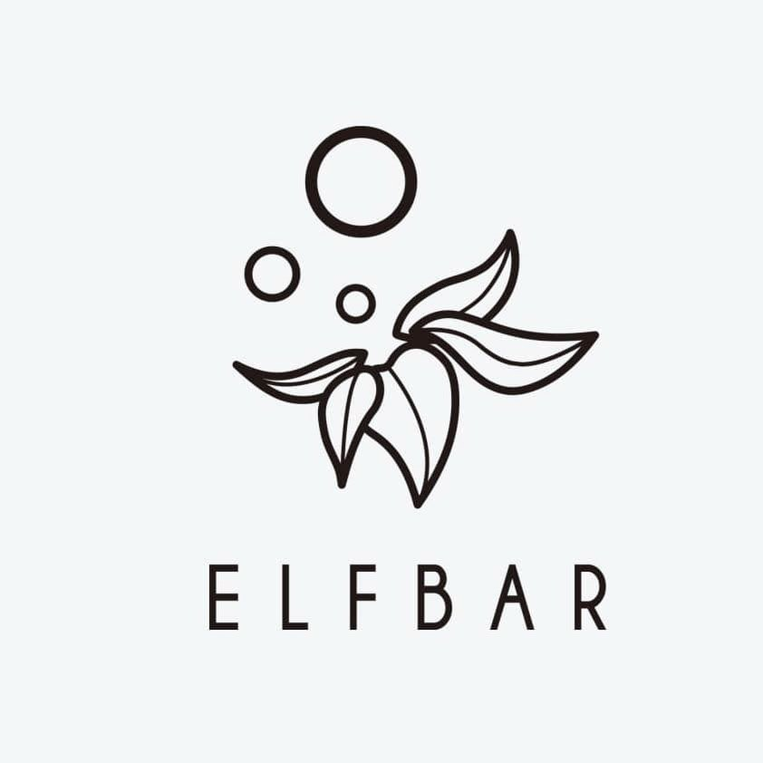 Trademark Logo &quot;ELFBAR&quot; WRITTEN IN BLACK UNDER DESIGN. DESIGN CONTAINS LEAFS AND BUBBLES.