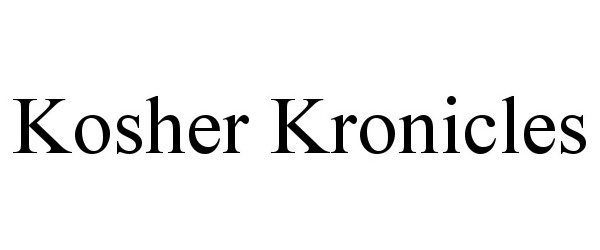 Trademark Logo KOSHER KRONICLES