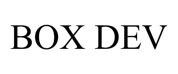 Trademark Logo BOX DEV