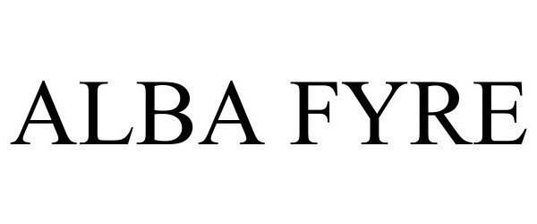 Trademark Logo ALBA FYRE