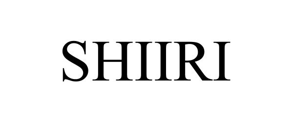 Trademark Logo SHIIRI