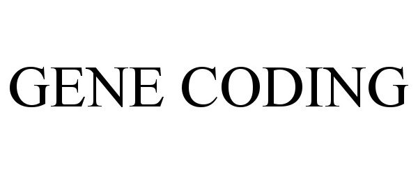 Trademark Logo GENE CODING