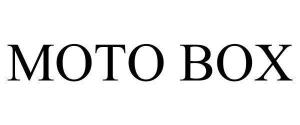 Trademark Logo MOTO BOX