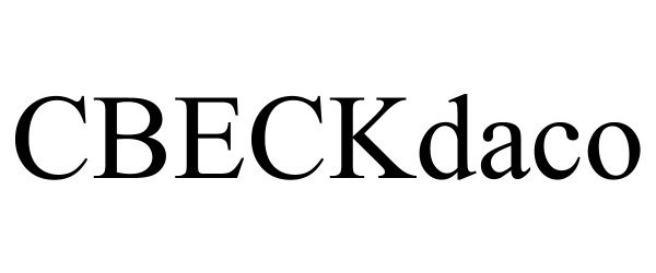 Trademark Logo CBECKDACO