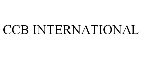 Trademark Logo CCB INTERNATIONAL