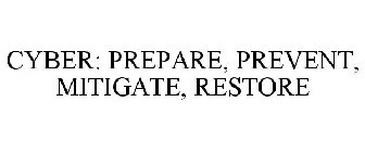 Trademark Logo CYBER: PREPARE, PREVENT, MITIGATE, RESTORE