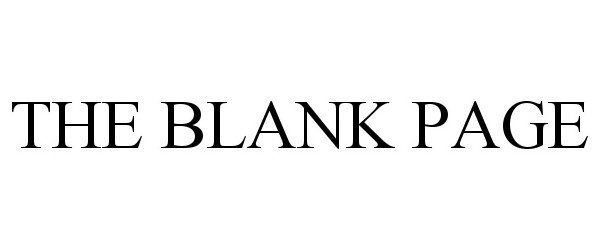 Trademark Logo THE BLANK PAGE