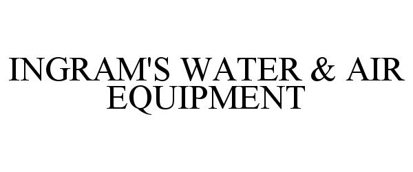 Trademark Logo INGRAM'S WATER &amp; AIR EQUIPMENT
