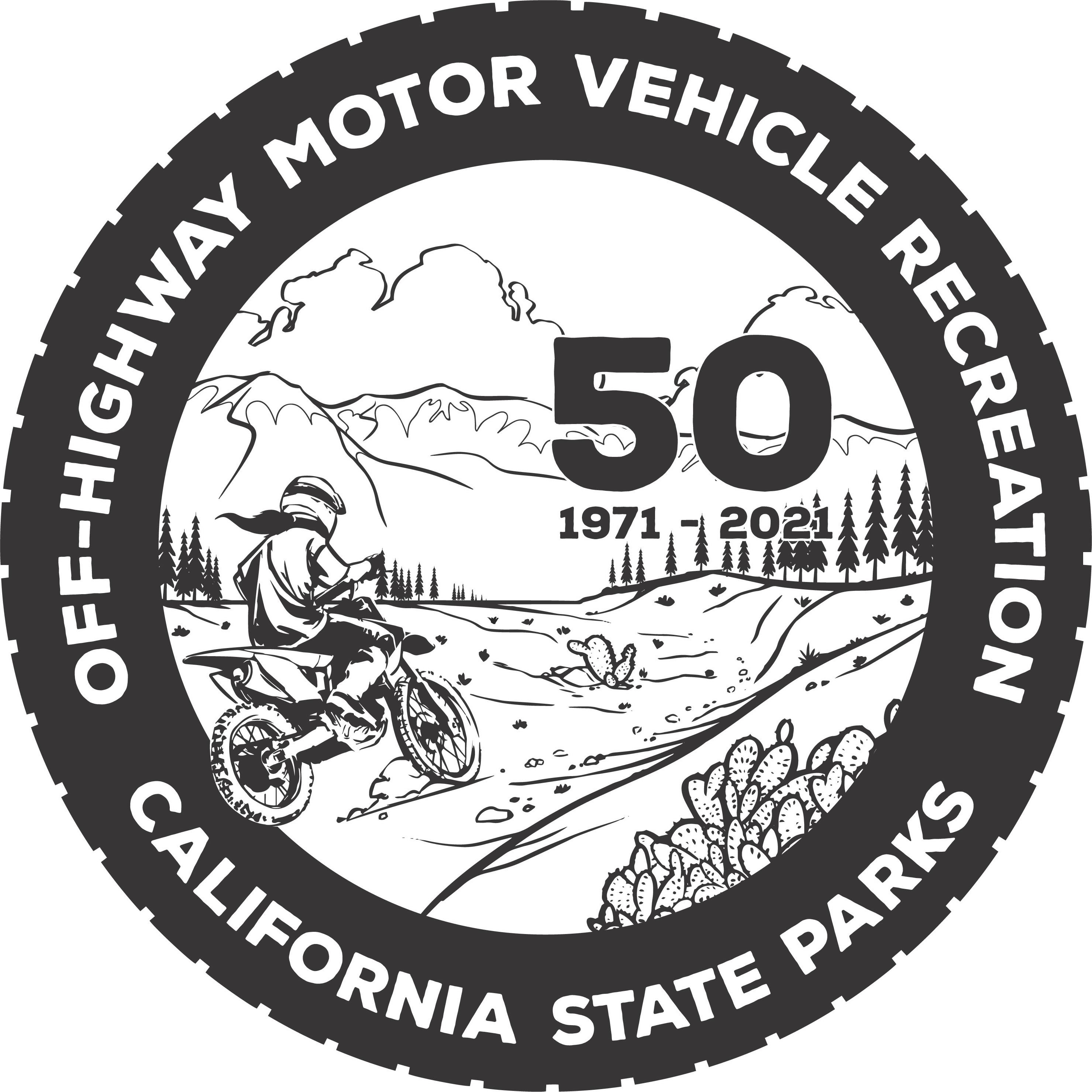 Trademark Logo OFF-HIGHWAY MOTOR VEHICLE RECREATION CALIFORNIA STATE PARKS 50 1971-2021