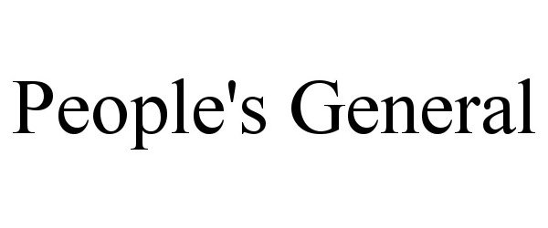  PEOPLE'S GENERAL