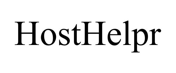 Trademark Logo HOSTHELPR