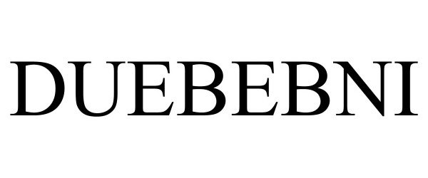 Trademark Logo DUEBEBNI