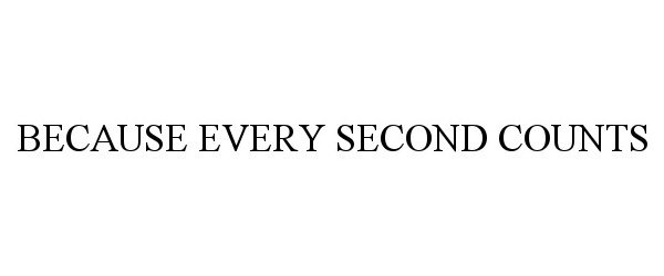 BECAUSE EVERY SECOND COUNTS