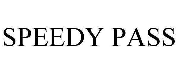 Trademark Logo SPEEDY PASS