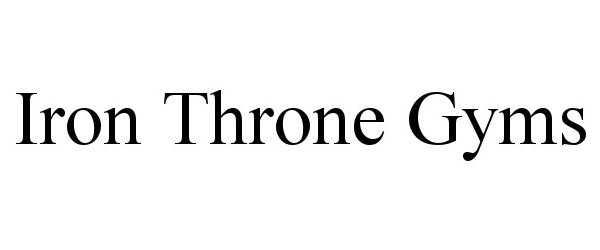 Trademark Logo IRON THRONE GYMS