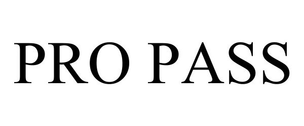 Trademark Logo PRO PASS
