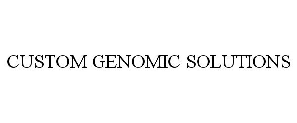 Trademark Logo CUSTOM GENOMIC SOLUTIONS