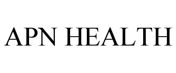 Trademark Logo APN HEALTH