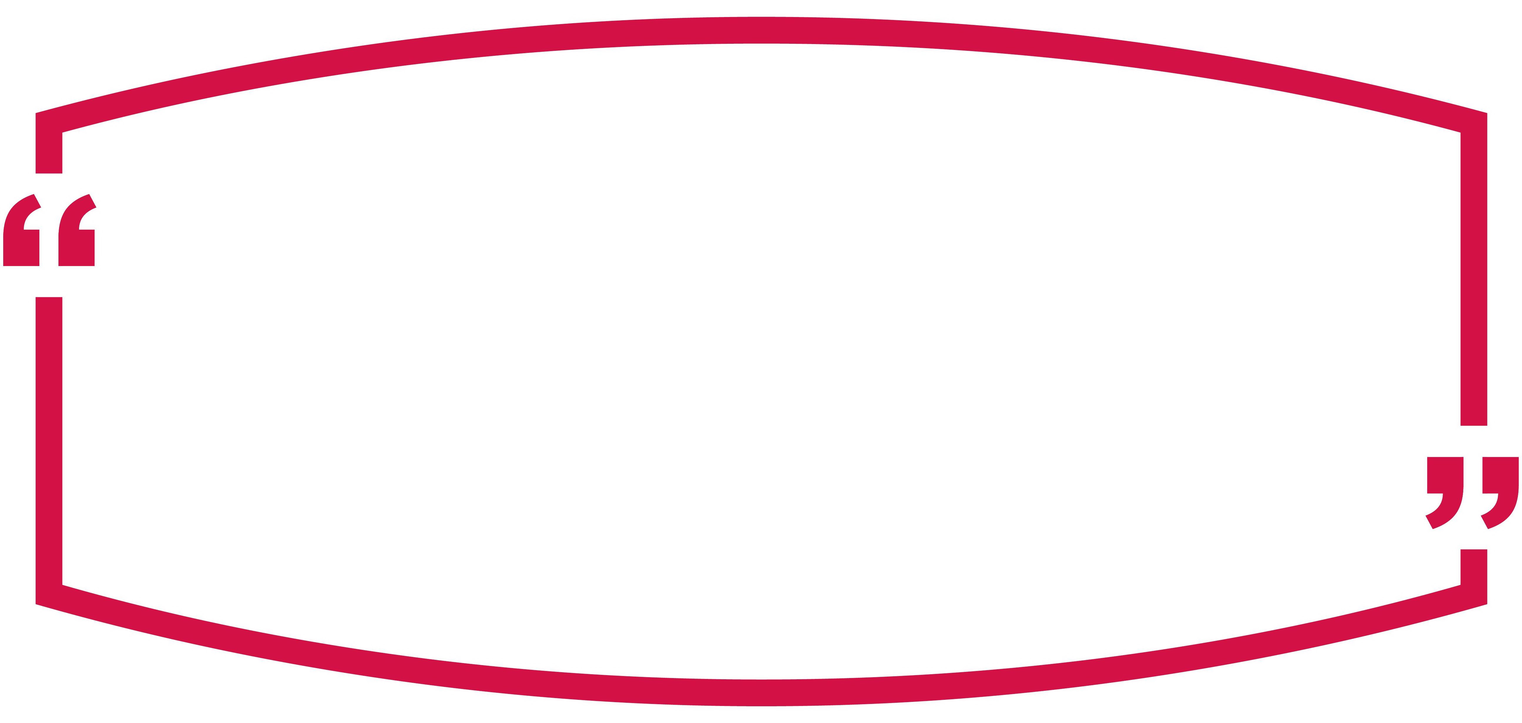  A RED OUTLINE OF A PILLOW SHAPE HAVING QUOTATION MARKS