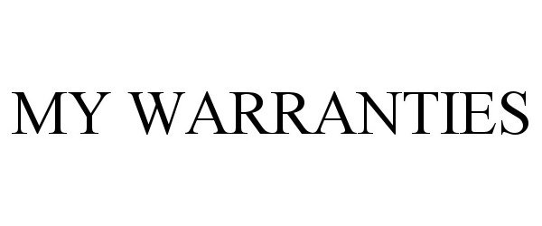 Trademark Logo MY WARRANTIES
