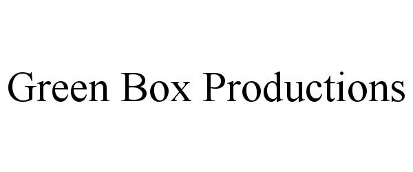 Trademark Logo GREEN BOX PRODUCTIONS