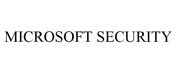 Trademark Logo MICROSOFT SECURITY