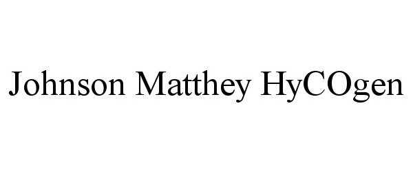 Trademark Logo JOHNSON MATTHEY HYCOGEN